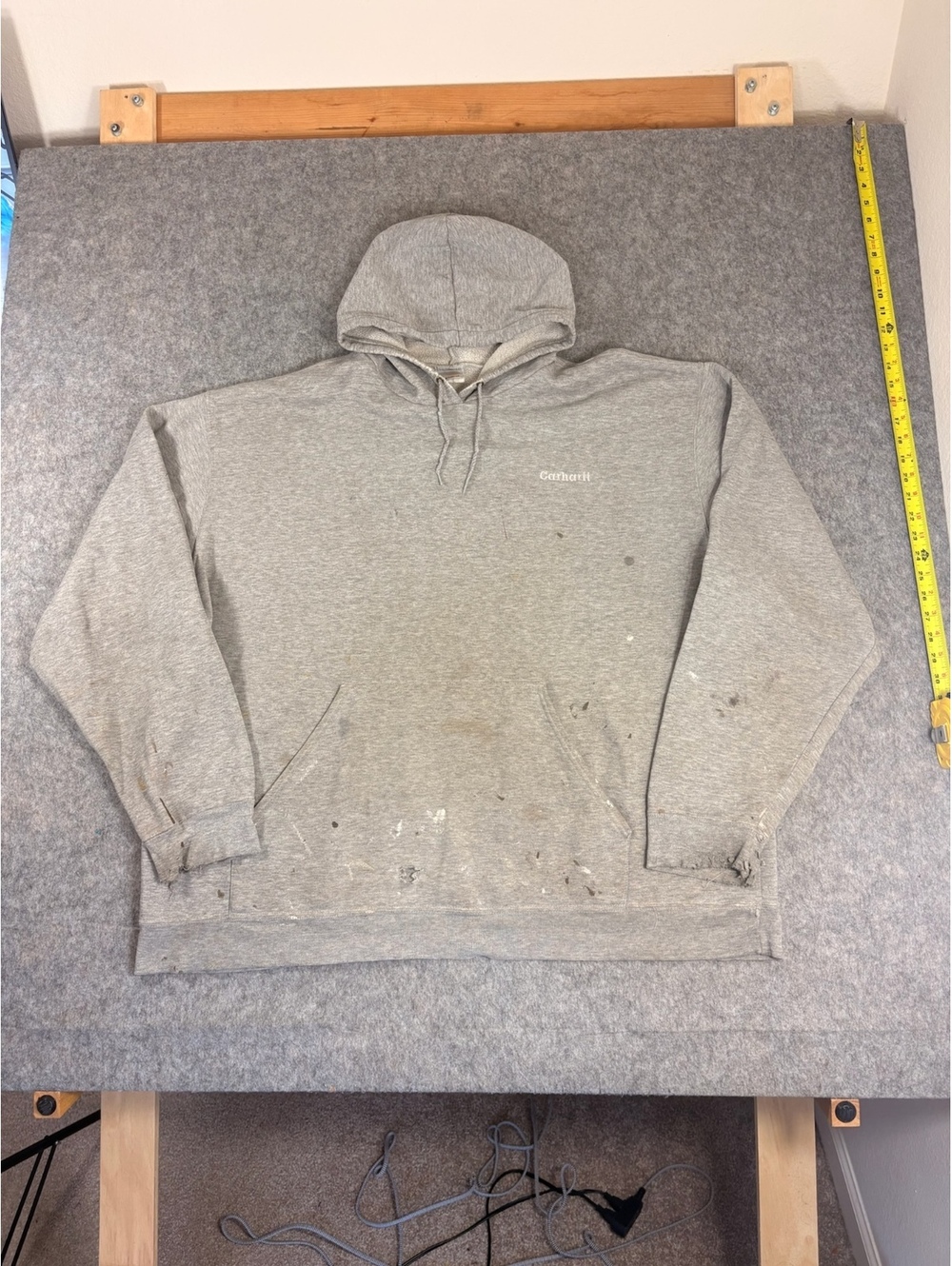 Vintage Carhartt spellout gray hoodie size 2XL